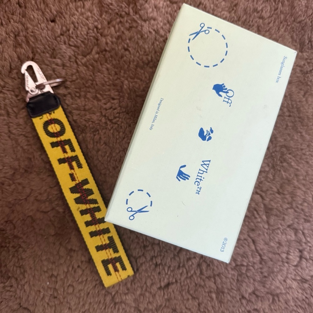 Off-White Yellow and Black Keychain